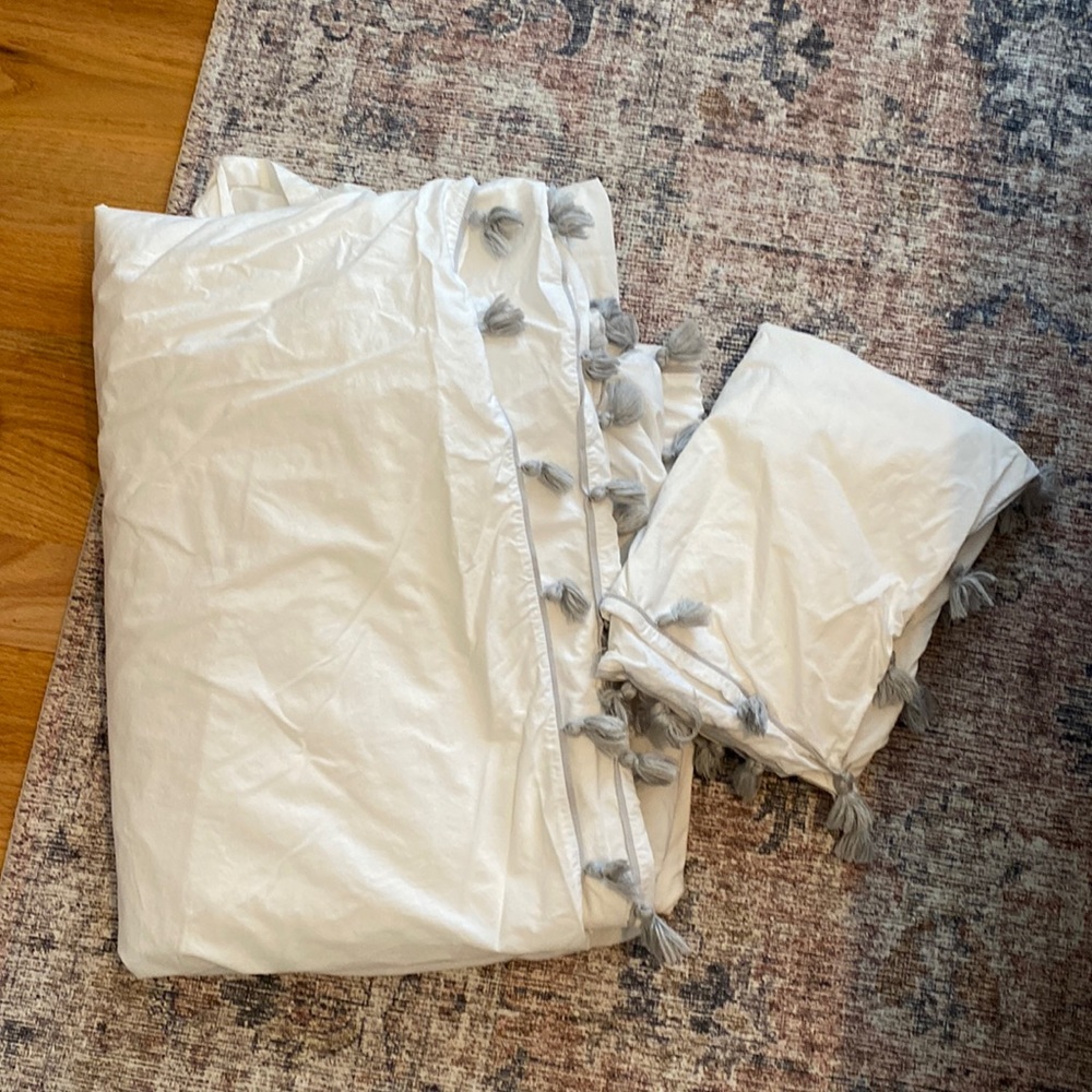 Pottery barn teen twin duvet and sham